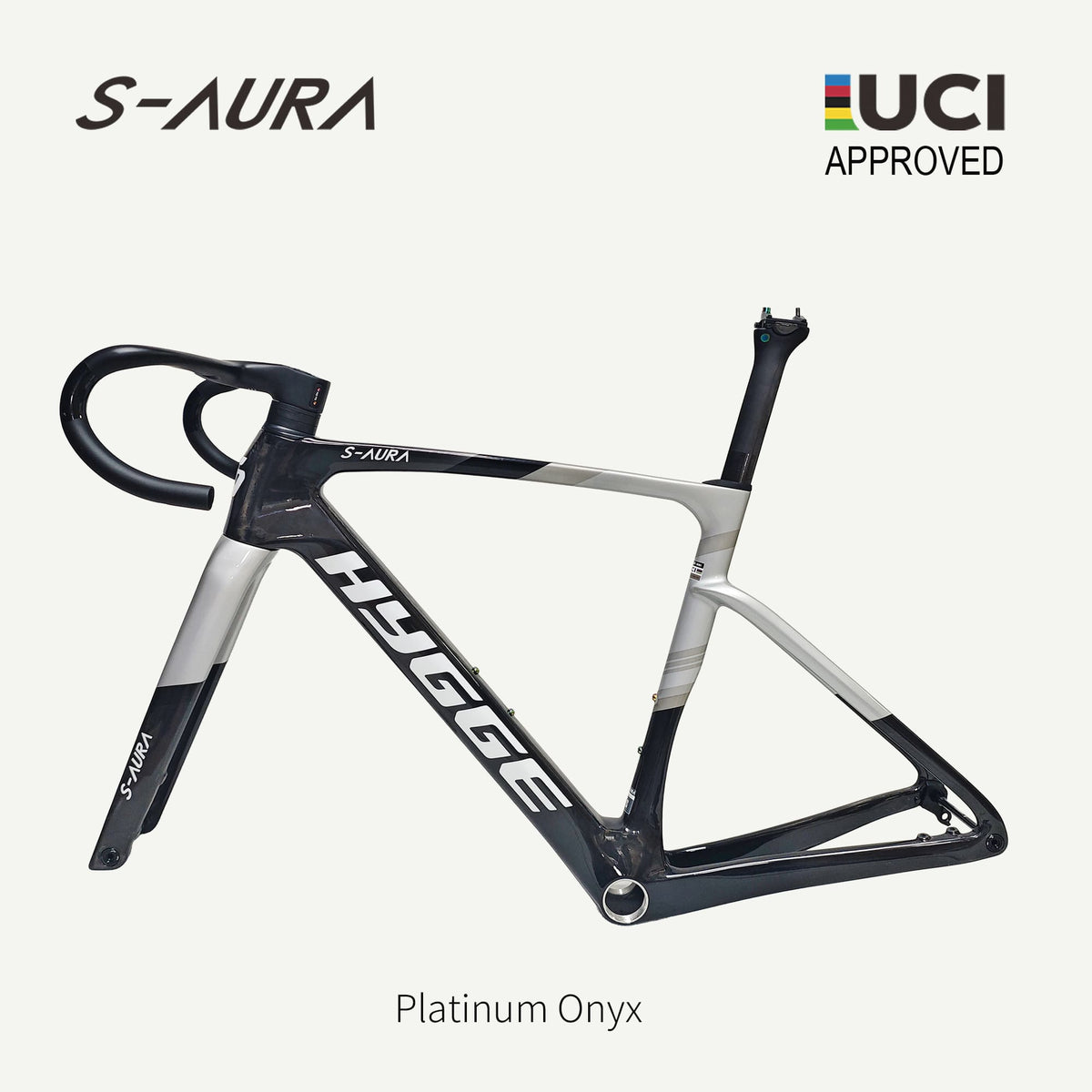 NEW COLOR S-AURA 2026 UCI APPROVED FRAMESET-Platinum Onyx